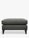 G Plan Vintage The Seventy Two Leather Footstool, Dark Leg, Cambridge Slate