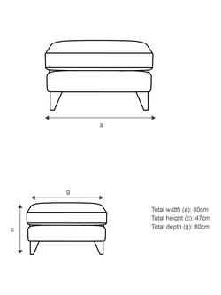 G Plan Vintage The Seventy Two Leather Footstool, Dark Leg - view 2, Cambridge Tan