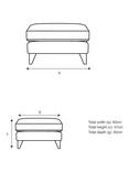 G Plan Vintage The Seventy Two Footstool, Dark Leg