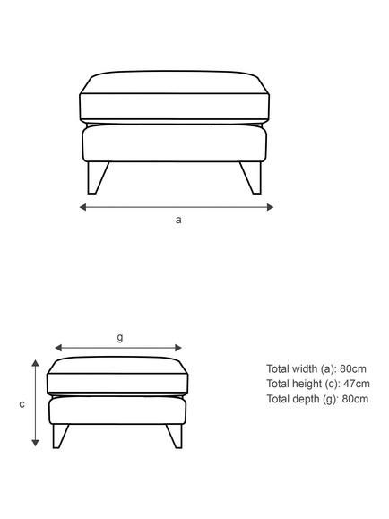 G Plan Vintage The Seventy Two Footstool, Dark Leg - view 2, Easy Clean Plush Indigo