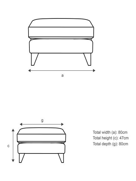 G Plan Vintage The Seventy Two Footstool, Dark Leg - view 2, Easy Clean Plush Mallard