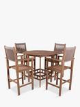 Royalcraft Roma 4-Seater Round Garden Bar Table & Rope Bar Chairs, FSC-Certified (Acacia Wood), Natural