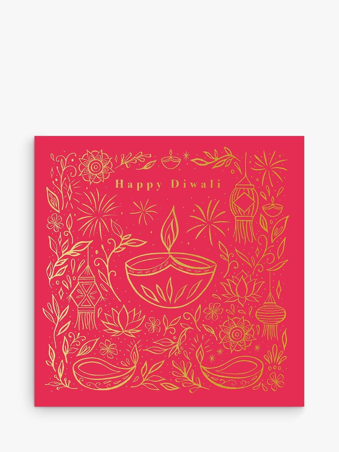 Woodmansterne Icons around a Diya Lamp Diwali Card