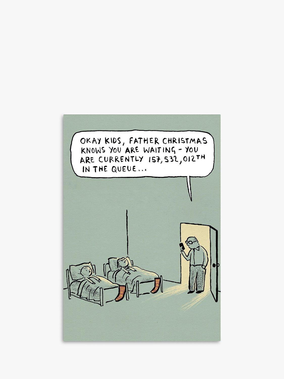 Woodmansterne In the Queue Christmas Card