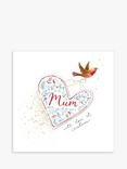 Woodmansterne Mum Robin and Heart Christmas Card