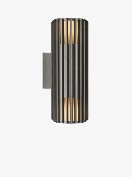 Nordlux Aludra Outdoor Double Wall Light, Mid Grey - view 2, Grey Mid