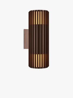 Nordlux Aludra Outdoor Double Wall Light, Mid Grey - view 2, Brown Dark