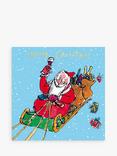 Woodmansterne Santa on Sledge with Wine Christmas Card
