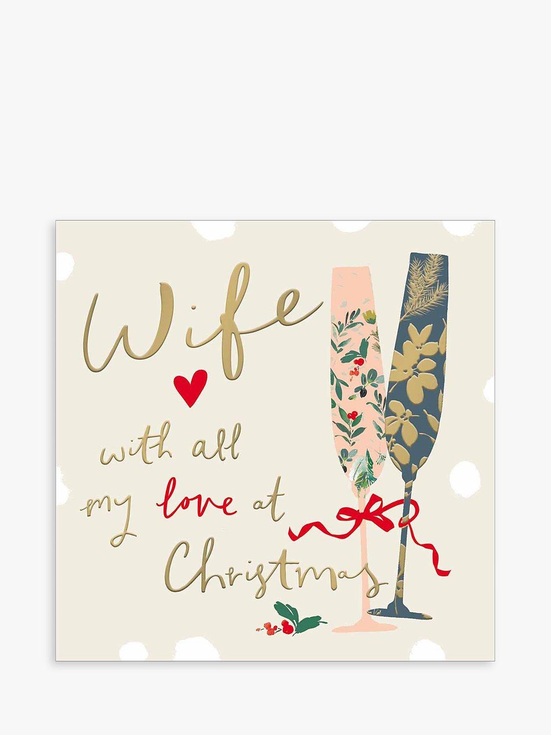 Woodmansterne Wife Champagne Flutes Christmas Card