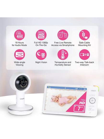 VTech RM7787HD 7 inch Over-The-Cot Wi-Fi Baby Monitor - view 2, Multi