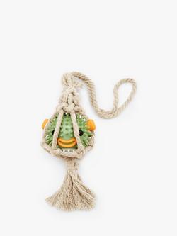 Kikkerland Pufferfish 2-in-1 Tug Dog Toy, Multi, 