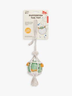 Kikkerland Pufferfish 2-in-1 Tug Dog Toy, Multi - view 2, 