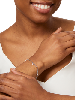 Jools by Jenny Brown Clover and Cubic Zirconia 5 Charm Bracelet - view 2, Silver