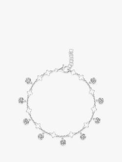 Jools by Jenny Brown Clover and Cubic Zirconia 9 Charm Bracelet, Silver