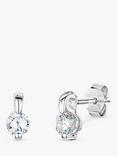 Jools by Jenny Brown Cubic Zirconia Stud Earrings, Silver