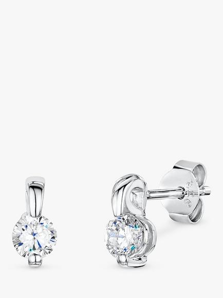 Jools by Jenny Brown Cubic Zirconia Stud Earrings, Silver, Silver