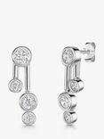 Jools by Jenny Brown 2 Line Bubble Drop Earrings, Silver