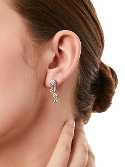 Jools by Jenny Brown 2 Line Bubble Drop Earrings - view 2, Silver