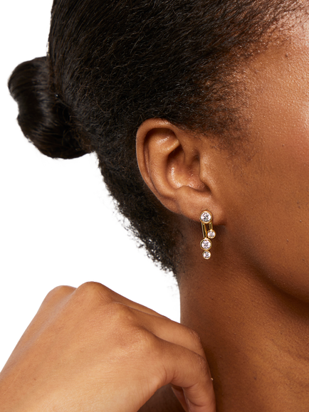 Jools by Jenny Brown 2 Line Bubble Drop Earrings - view 2, Gold