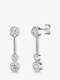 Jools by Jenny Brown 3 Stone Bubble Drop Earrings, Silver