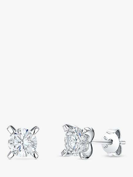 Jools by Jenny Brown Cubic Zirconia Stud Earrings, Silver, Silver