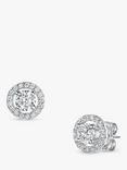 Jools by Jenny Brown Cubic Zirconia Halo Stud Earrings, Silver