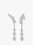 Jools by Jenny Brown 7 Cubic Zirconia Bubble Drop Earrings, Silver