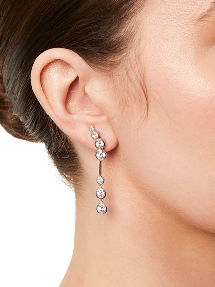 Jools by Jenny Brown 7 Cubic Zirconia Bubble Drop Earrings - view 2, Silver