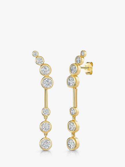 Jools by Jenny Brown 7 Cubic Zirconia Bubble Drop Earrings, Gold