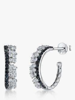 Jools by Jenny Brown Two Row Cubic Zirconia Hoop Earrings, Silver, Silver