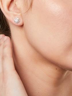 Jools by Jenny Brown Bubbly Cubic Zirconia Flower Studs, Silver - view 2, Silver