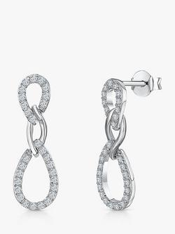 Jools by Jenny Brown Cubic Zirconia Link Drop Earrings, Silver, Silver