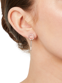 Jools by Jenny Brown Circle With Bar Drop Earrings, Silver - view 2, Silver