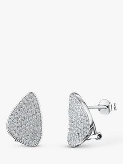 Jools by Jenny Brown Concave Pave Triangle Stud Earrings, Silver, Silver