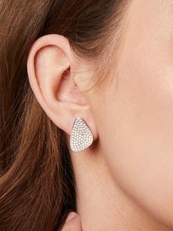 Jools by Jenny Brown Concave Pave Triangle Stud Earrings, Silver - view 2, Silver