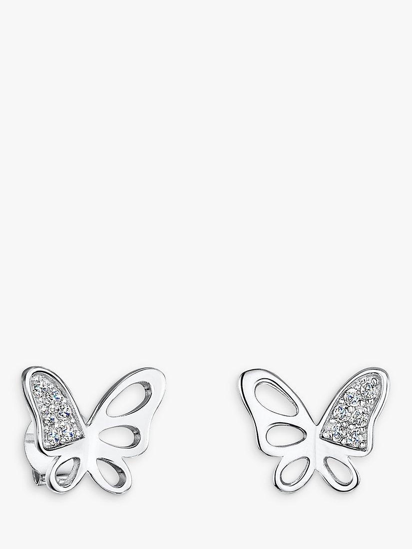 Product image 1 of 4, which shows Jools by Jenny Brown Cutout Butterfly Stud Earrings, Silver