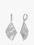 Jools by Jenny Brown Lattice Cubic Zirconia Drop Earrings, Silver