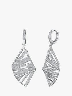 Jools by Jenny Brown Lattice Cubic Zirconia Drop Earrings, Silver, Silver