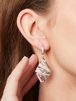 Jools by Jenny Brown Lattice Cubic Zirconia Drop Earrings, Silver - view 2, Silver