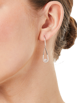 Jools by Jenny Brown Cubic Zirconia Open Teardrop Fishhook Earrings, Silver - view 2, Silver