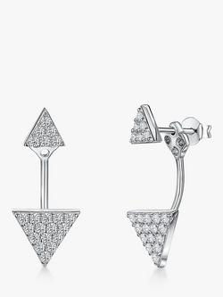 Jools by Jenny Brown Pave Cubic Zirconia Triangle Jacket Earrings, Silver, Silver
