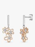 Jools by Jenny Brown Cubic Zirconia Triple Flower Cluster Drop Earrings