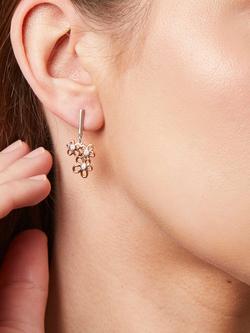 Jools by Jenny Brown Cubic Zirconia Triple Flower Cluster Drop Earrings - view 2, Rose Gold/Silver
