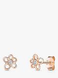 Jools by Jenny Brown Open Flower Stud Earrings, Rose Gold