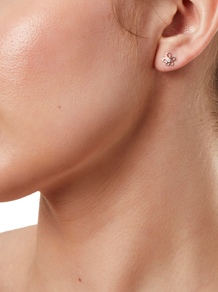 Jools by Jenny Brown Open Flower Stud Earrings - view 2, Silver