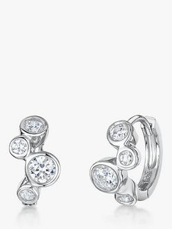 Jools by Jenny Brown Cubic Zirconia Bubble Huggie Earrings, Silver, Silver