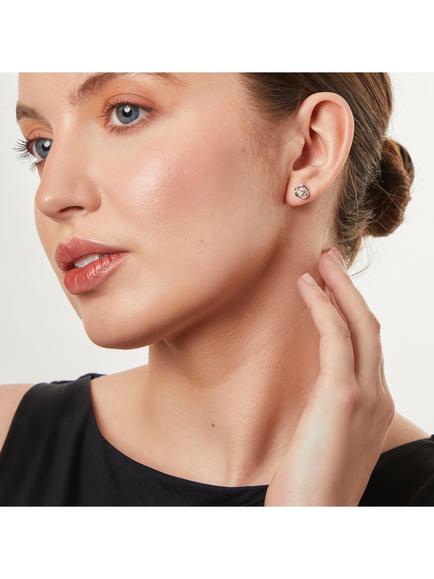 Jools by Jenny Brown Cubic Zirconia Rose Stud Earrings, Silver - view 2, Silver