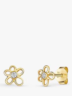 Jools by Jenny Brown Open Flower Stud Earrings, Gold