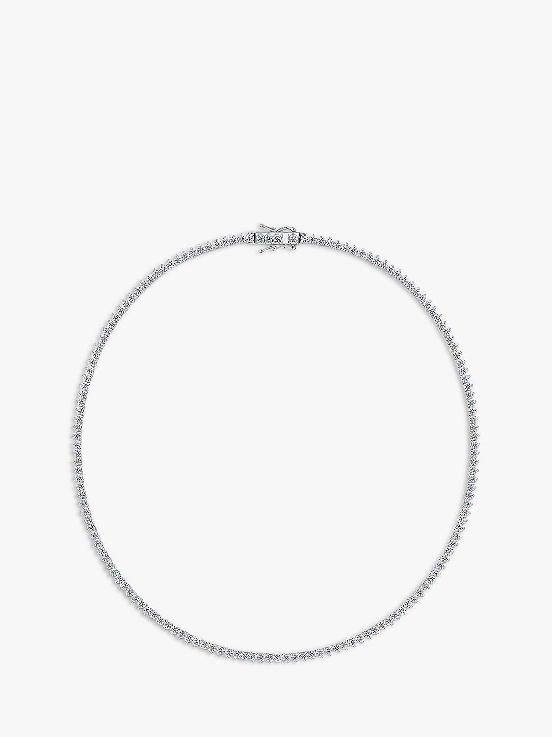 Product image 1 of 3, which shows Jools by Jenny Brown Cubic Zirconia Tennis Necklace, Silver
