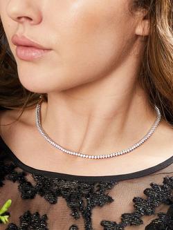 Jools by Jenny Brown Cubic Zirconia Tennis Necklace, Silver - view 2, Silver